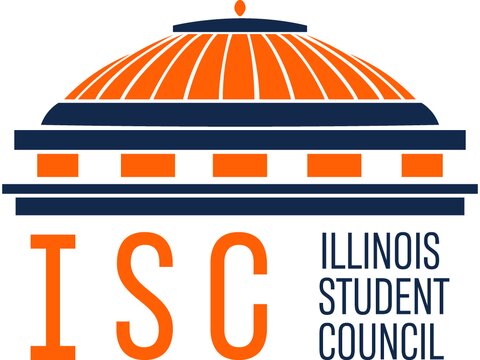 Illinois Student Council logo featuring top of Foellinger Auditorium
